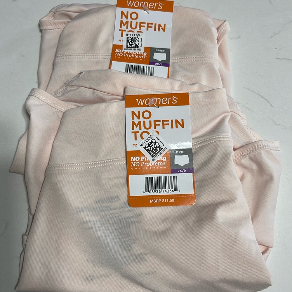Warner NO MUFFIN TOP Brief 2X/9 2 Pair